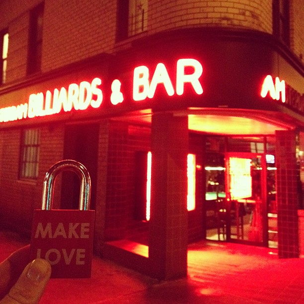 Make Love #makelovelocks #love #lovelocks #luv #nyc #amsterdambilliardsandbar #poolshark