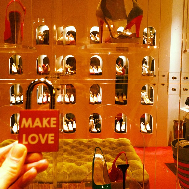 Make Love in @christianlouboutinfrance #makelovelocks #lovelocks #love #christianlouboutin #nyc www.makelovelocks.com