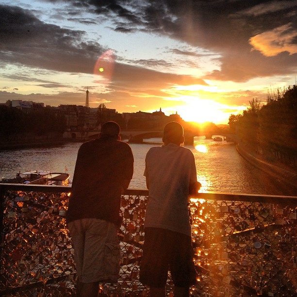 My 2 men overlooking the Seine