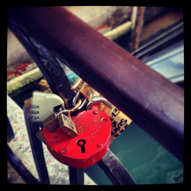 He's got my heart on lock... #instaitalia #love #locket #lock #padlock #venice #venezia #italy #valentinesday #holiday #getaway #surprise