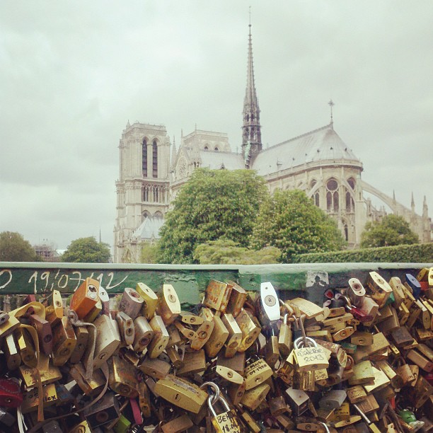 My wanderings today took me past some love locks.