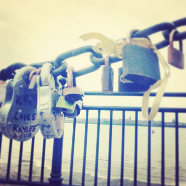 Just an old romantic fool. #lovelocksliverpool #rivermersey #liverpool