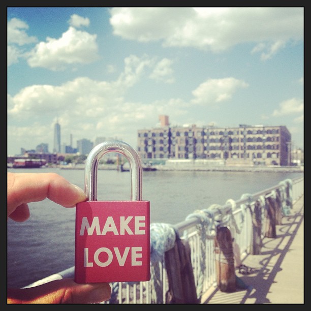 Redhook revival #makelove #makelovelocks #lovelocks #redhook #brooklyn #memories #bridge #sandy #sandyrelief #summer #summatime #bike #proposal #engaged #lockbridge #pier #love #life #happy