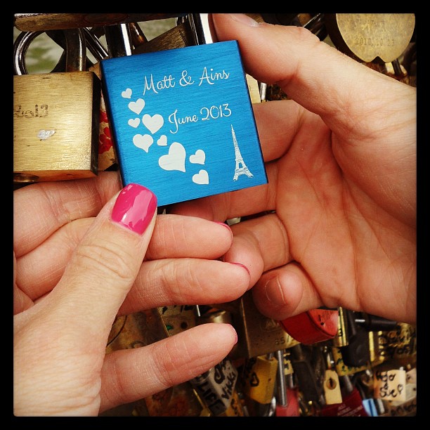 Yes we're big dorky losers #pontdesarts #lovelocks