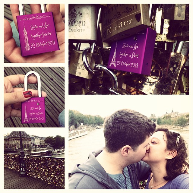 October 22, 2013 I am so lucky to be married to the most amazing person...and even more lucky to be celebrating our anniversary in #Paris! ️ #pontdesarts #weddedbliss #picaday #picoftheday #makelovelocks #lovelocks #2years #love #lucky #letloverule