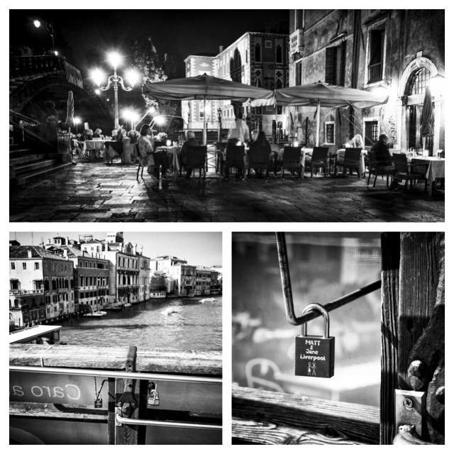 So Jane and I went to Venice and left our mark ! Vandals for the day ! #makelovelocks #lovelocks #venice #jane #matt #black #white #blackandwhite #fuji #Xpro1 #academa #bridge