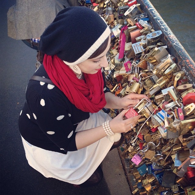 Locking our love ️ #makelovelocks #lovelockbridge #jetaimeparis