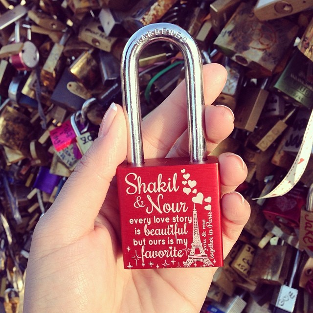 Our love lock ️ #paris #jetaimeparis #makelovelocks #lovelockbridge