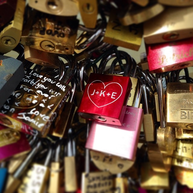 Wondering how my little love lock is doing in Paris  #thinkingaboutparis #lovelock #pontdesarts #instalove #instabeauty #goodnight #paris #inlove #love #myfamily