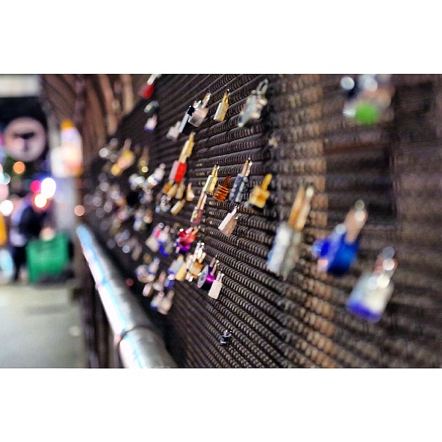 Mass Ave Bridge boston massave bridge locks night lights t