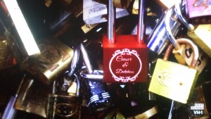 VH1 Series Black Ink Crew visit Paris - Ceaser proposes to Dutchess on the famous Love Lock Bridge, with a custom engraved love lock from us.